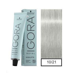 Tinte IGORA ROYAL 10-21 Rubio Platino Humo Ceniza