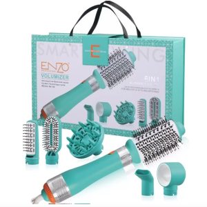 Cepillo Alisador Secador Voluminizador Enzo® 6 En 1 Verde